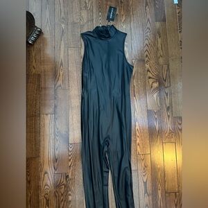 SHEIN Black Faux Leather bodysuit